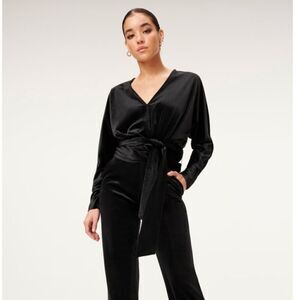 Good American Velvet Wrap Top